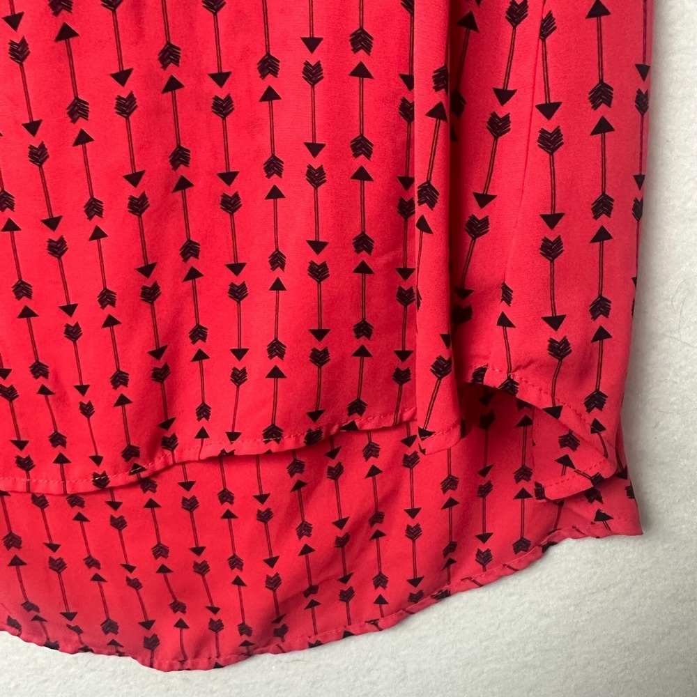 Torrid Red Black Arrow Print Tank Top Scoop Neck Pocket High Low Hem Size 2 2X - Picture 5 of 6